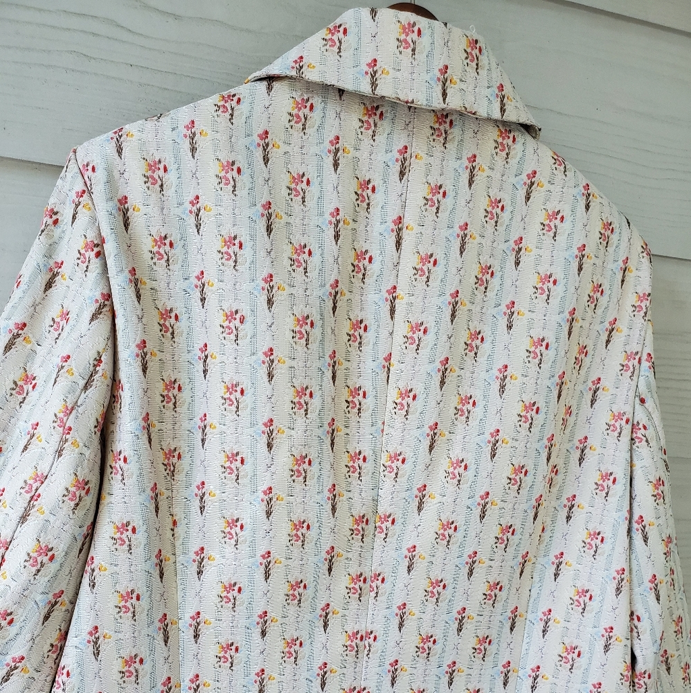 Sag Harbor Vintage-style Ditsy Floral Cottagecore Granny Chic Brocade Blazer - Picture 14 of 16